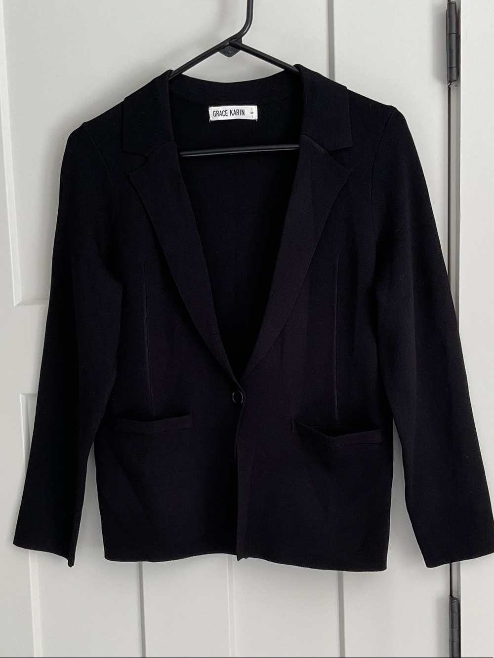 Grace Karin Black Single-Button Tailored Blazer